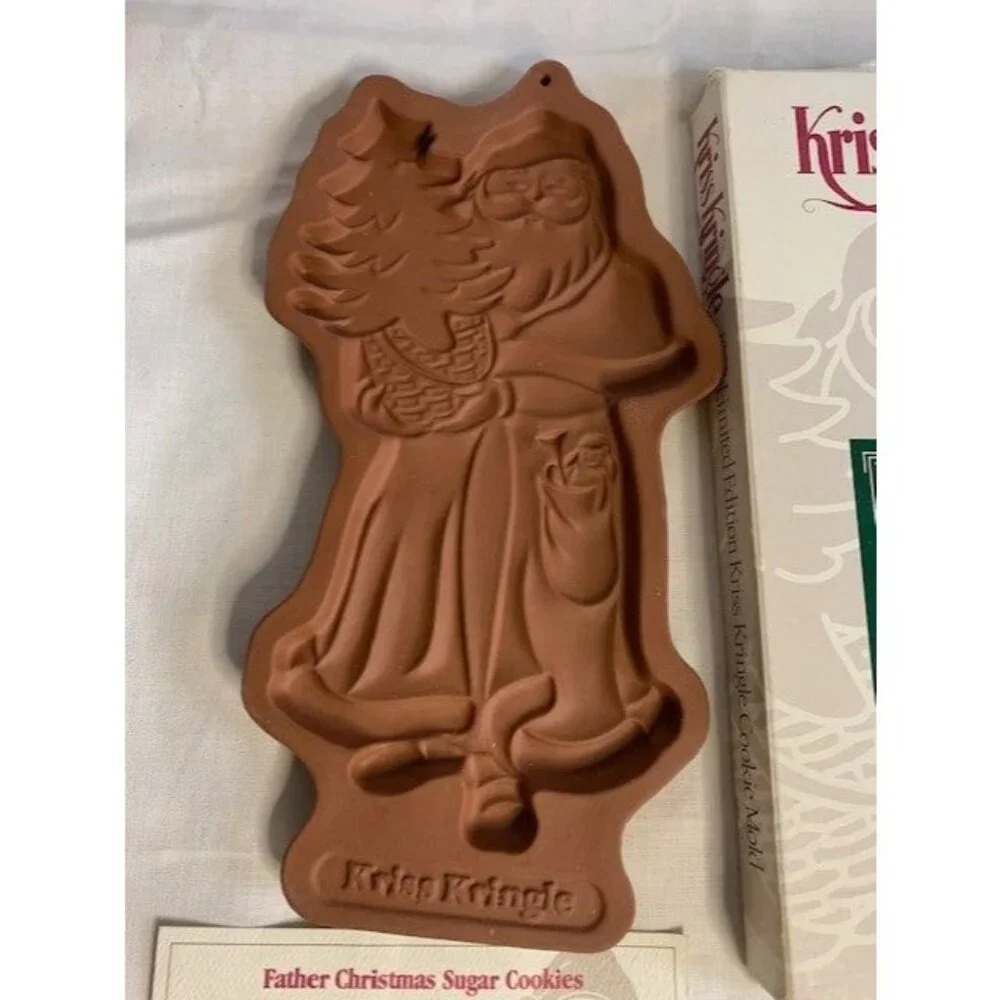 Longaberger Kriss Kringle Christmas Cookie Mold 1991 with Box/Recipe Card